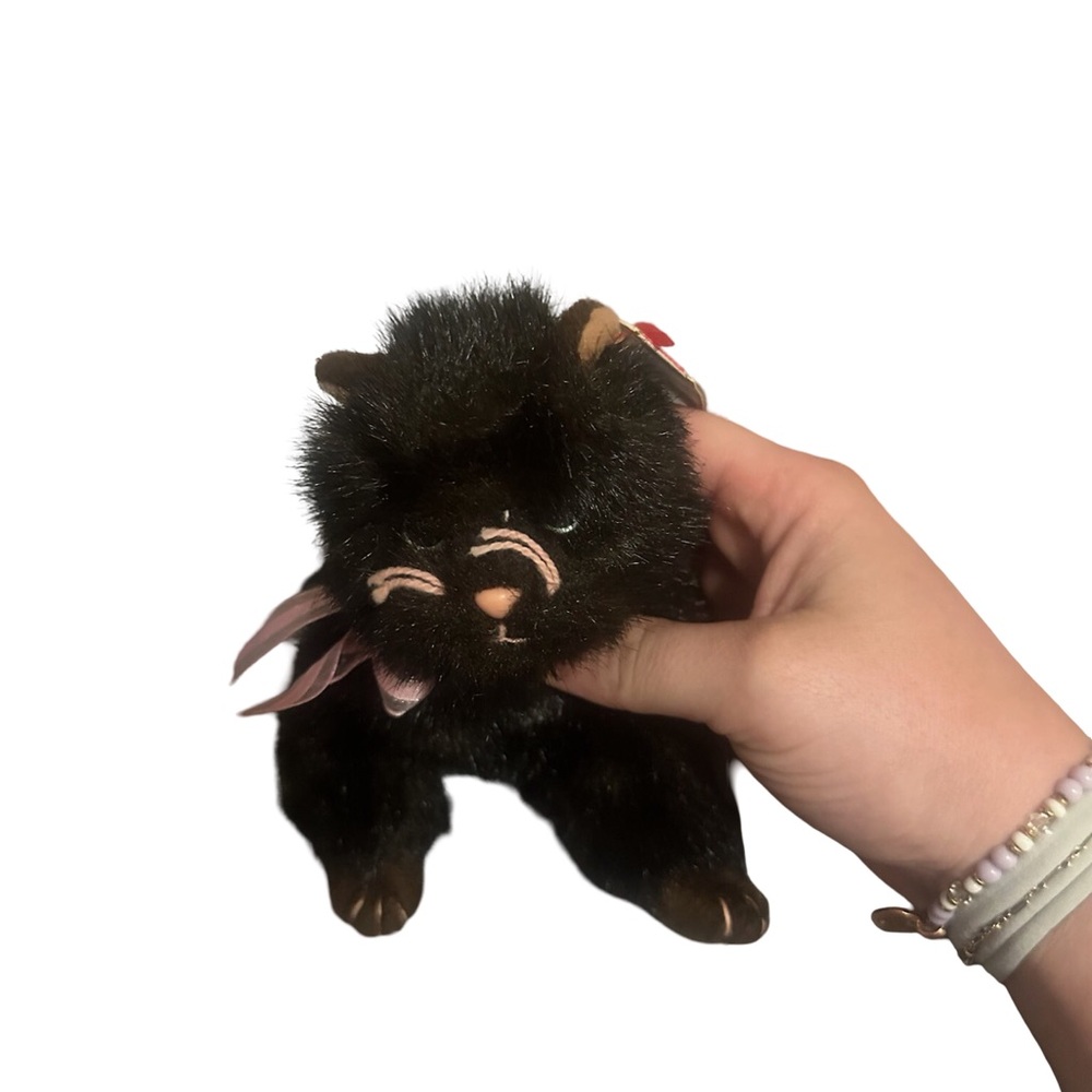 Black Plush Cat Small Pet Toy - Soft Velvet Plush